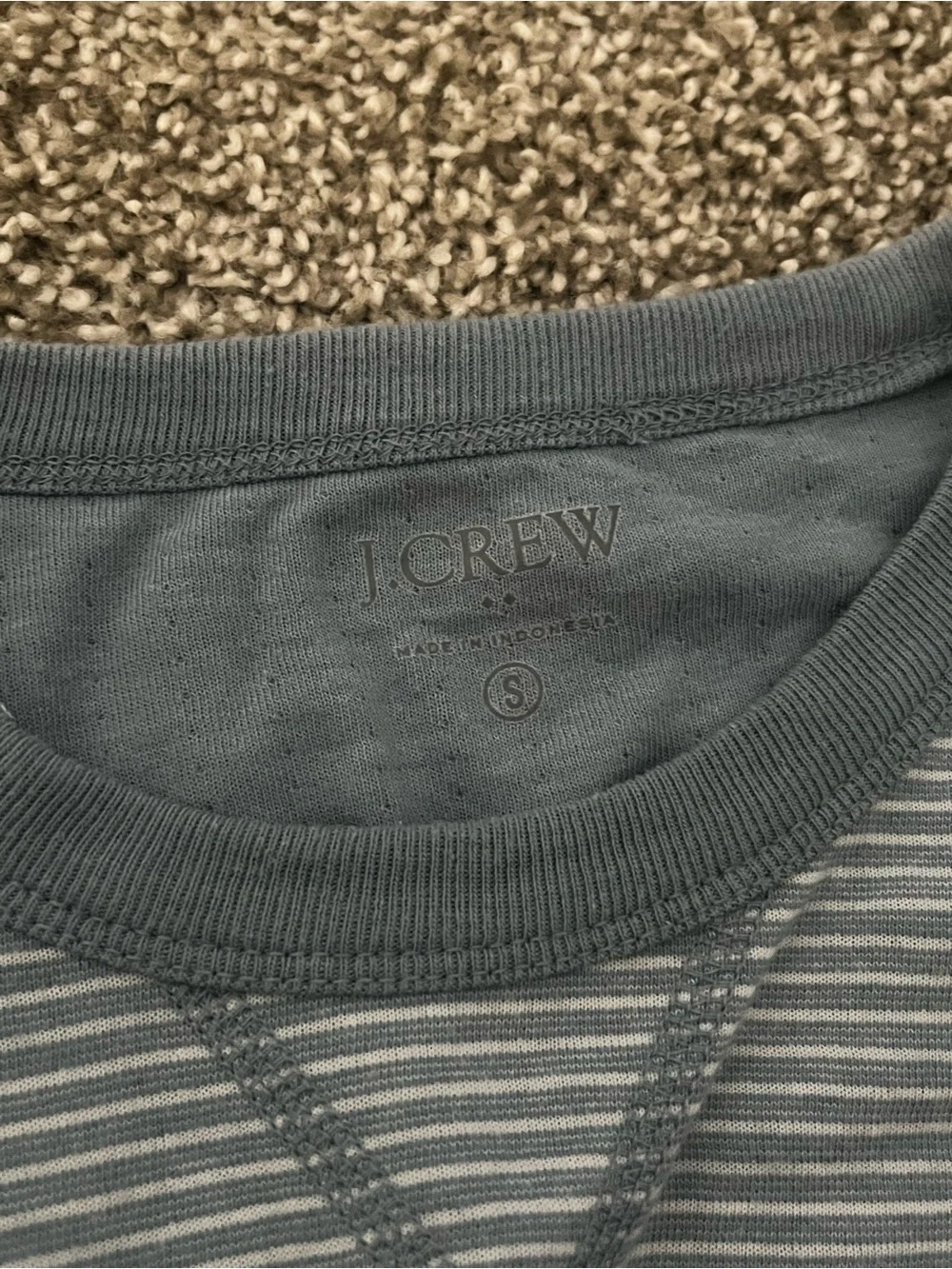 J. Crew Light Blue and White Striped Long Sleeve Shirt Size Small